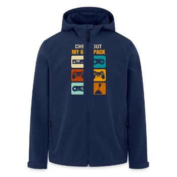 Gamer Gaming Découvrez mon pack de 6 six - Veste softshell homme en polyester recyclé Stanley/Stella - marine - Devant - AI Model Male 185 light (185cm)