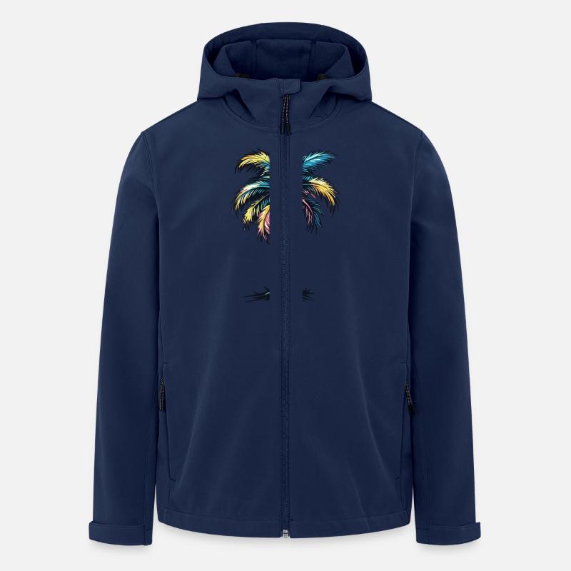 Palm Tree Beach - Men’s Recycled Softshell Jacket by Stanley/Stella - navy