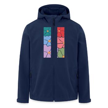 Boho Flora Flowers - Men’s Recycled Softshell Jacket by Stanley/Stella - navy - Front - AI Model Male 185 light (185cm)