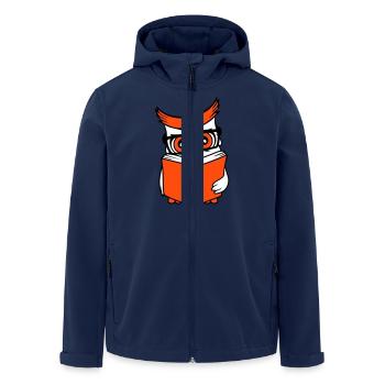 Eule Nerd Geek Buch lesen Vogel Uhu Brille schlau - Recycelte Männer Softshell-Jacke von Stanley/Stella - Navy - Vorne - AI Model Male 185 light (185cm)