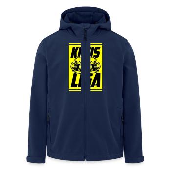 Kreisliga Bier - Recycelte Männer Softshell-Jacke von Stanley/Stella - Navy - Vorne - AI Model Male 185 light (185cm)