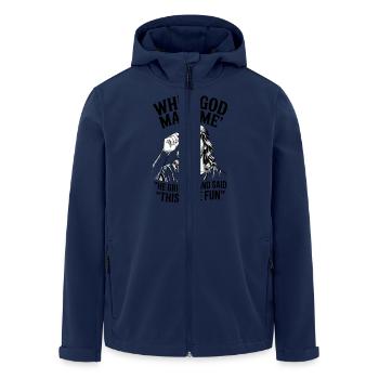 « Quand Dieu m’a fait » Lunettes de soleil drôles Jésus - Veste softshell homme en polyester recyclé Stanley/Stella - marine - Devant - AI Model Male 185 light (185cm)