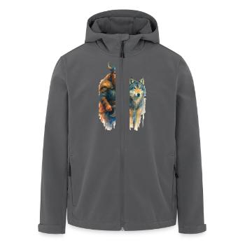 wikinger wolf - Recycelte Männer Softshell-Jacke von Stanley/Stella - Anthrazit - Vorne - AI Model Male 185 light (185cm)