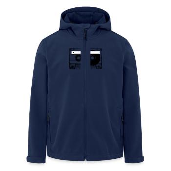 mix-tape - Men’s Recycled Softshell Jacket by Stanley/Stella - navy - Front - AI Model Male 185 light (185cm)