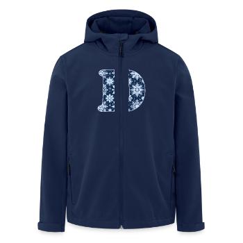 Letter D Snowflakes - Men’s Recycled Softshell Jacket by Stanley/Stella - navy - Front - AI Model Male 185 light (185cm)