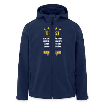 TIERARZT - Recycelte Männer Softshell-Jacke von Stanley/Stella - Navy - Vorne - AI Model Male 185 light (185cm)