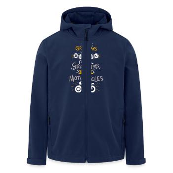 Grandpas Play Bingo Real Grandpas Ride Motorcycles - Men’s Recycled Softshell Jacket by Stanley/Stella - navy - Front - AI Model Male 185 light (185cm)