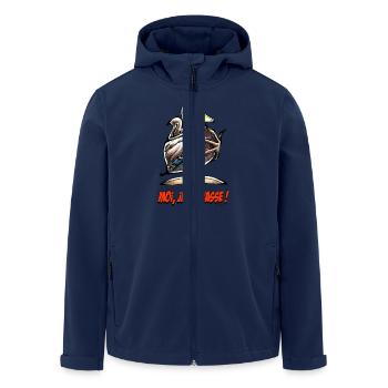 Le Canard Colvert, Moi Je Le Chasse! - Men’s Recycled Softshell Jacket by Stanley/Stella - navy - Front - AI Model Male 185 light (185cm)