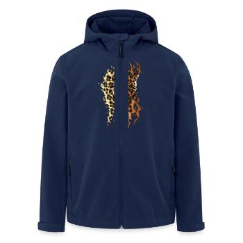 Leopard in camouflage - Men’s Recycled Softshell Jacket by Stanley/Stella - navy - Front - AI Model Male 185 light (185cm)
