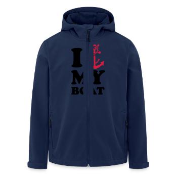 I love my boat - Men’s Recycled Softshell Jacket by Stanley/Stella - navy - Front - AI Model Male 185 light (185cm)