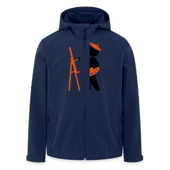 A painter working on his masterpiece - Men’s Recycled Softshell Jacket by Stanley/Stella - navy - Front - AI Model Male 185 light (185cm)