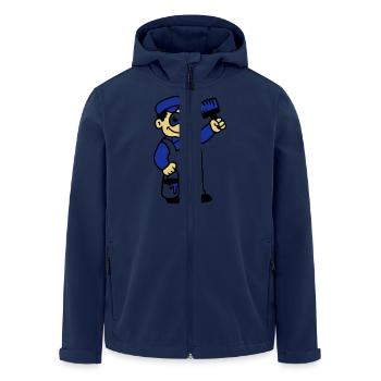 Painter with brush and paint - Men’s Recycled Softshell Jacket by Stanley/Stella - navy - Front - AI Model Male 185 light (185cm)