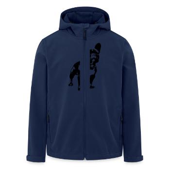 French Bulldog - Recycelte Männer Softshell-Jacke von Stanley/Stella - Navy - Vorne - AI Model Male 185 light (185cm)