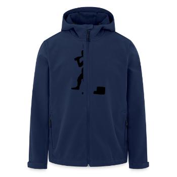 Tipp Kick Figur mit Bierflasche (FS) - Recycelte Männer Softshell-Jacke von Stanley/Stella - Navy - Vorne - AI Model Male 185 light (185cm)
