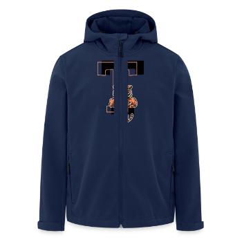 Tiger Buchstabe T - Geschenkidee - Recycelte Männer Softshell-Jacke von Stanley/Stella - Navy - Vorne - AI Model Male 185 light (185cm)
