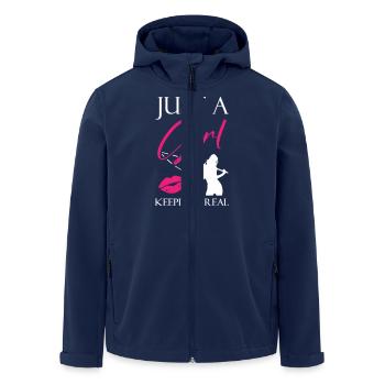 Just a Girl Keepin it Real Fishing - Recycelte Männer Softshell-Jacke von Stanley/Stella - Navy - Vorne - AI Model Male 185 light (185cm)