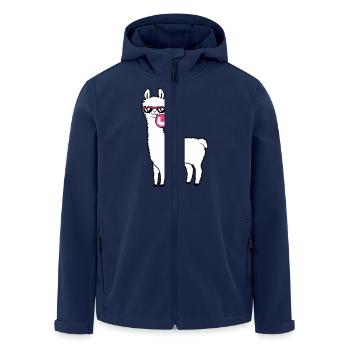 Llama chewing gum bubble bubble blowing alpaca - Men’s Recycled Softshell Jacket by Stanley/Stella - navy - Front - AI Model Male 185 light (185cm)
