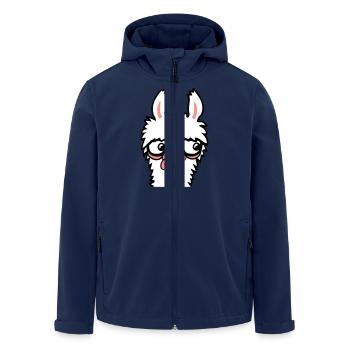Llama Nerd Geek Horn-Rimmed Glasses Smart Funny Grimace - Men’s Recycled Softshell Jacket by Stanley/Stella - navy - Front - AI Model Male 185 light (185cm)