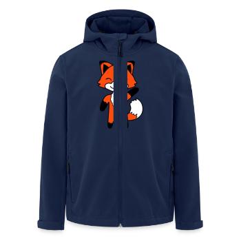 Fox waving friendly hand hello greeting cute - Men’s Recycled Softshell Jacket by Stanley/Stella - navy - Front - AI Model Male 185 light (185cm)