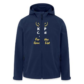 Keep Calm and Forget the Grocery List - Men’s Recycled Softshell Jacket by Stanley/Stella - navy - Front - AI Model Male 185 light (185cm)