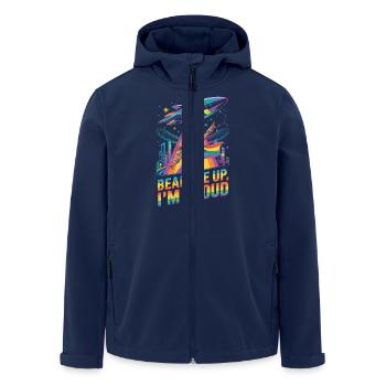 Cool Pride Month Design - Men’s Recycled Softshell Jacket by Stanley/Stella - navy - Front - AI Model Male 185 light (185cm)