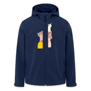 katzen treffen bunt - Recycelte Männer Softshell-Jacke von Stanley/Stella - Navy - Vorne - AI Model Male 185 light (185cm)