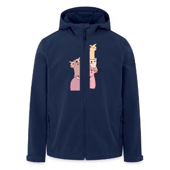 katzen treffen rosa - Recycelte Männer Softshell-Jacke von Stanley/Stella - Navy - Vorne - AI Model Male 185 light (185cm)