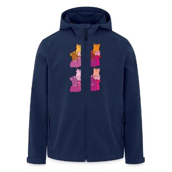 katzen treffen muster - Recycelte Männer Softshell-Jacke von Stanley/Stella - Navy - Vorne - AI Model Male 185 light (185cm)