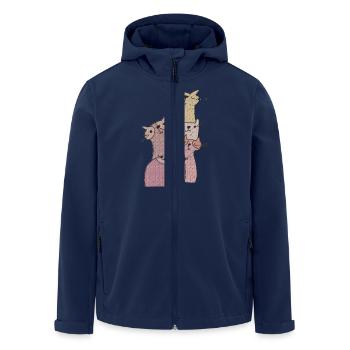 katzen treffen 2 - Recycelte Männer Softshell-Jacke von Stanley/Stella - Navy - Vorne - AI Model Male 185 light (185cm)