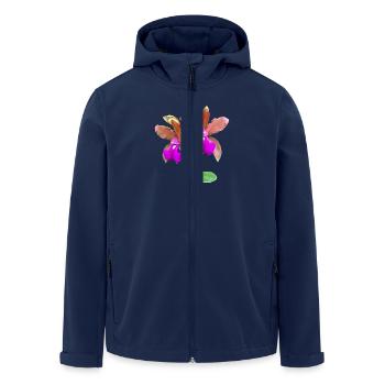 Orchid Cattleya Hybrid Bronze Blossom Orchids - Men’s Recycled Softshell Jacket by Stanley/Stella - navy - Front - AI Model Male 185 light (185cm)