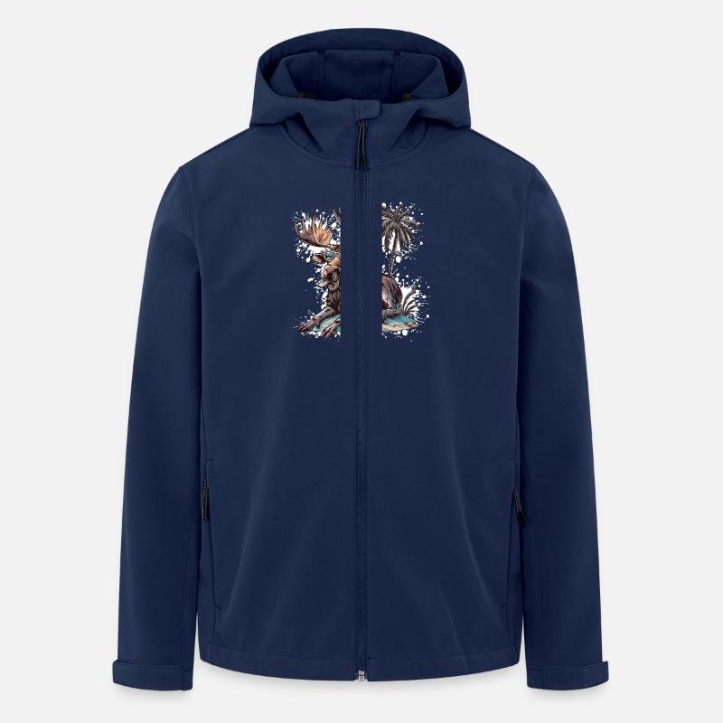 Elch Insel Palme - Recycelte Männer Softshell-Jacke von Stanley/Stella - Navy