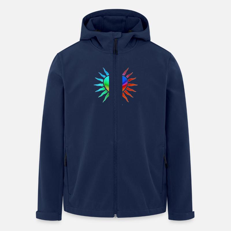 Coeur arc-en-ciel avec rayons de soleil - Veste softshell homme en polyester recyclé Stanley/Stella - marine