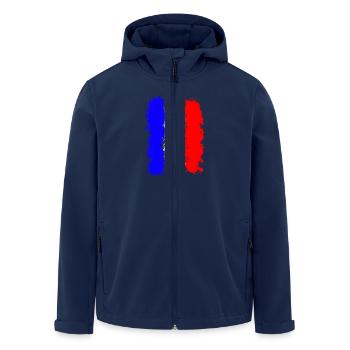 French flag - Men’s Recycled Softshell Jacket by Stanley/Stella - navy - Front - AI Model Male 185 light (185cm)