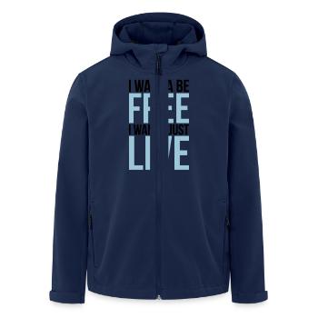 I wanna be free... - Recycelte Männer Softshell-Jacke von Stanley/Stella - Navy - Vorne - AI Model Male 185 light (185cm)