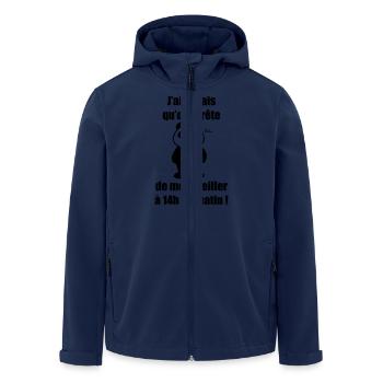 Pas du matin panda - Veste softshell homme en polyester recyclé Stanley/Stella - marine - Devant - AI Model Male 185 light (185cm)