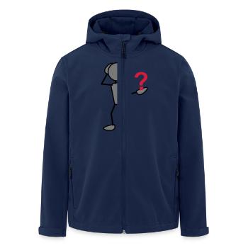 greyman_with_issues_at_hand_3c - Men’s Recycled Softshell Jacket by Stanley/Stella - navy - Front - AI Model Male 185 light (185cm)