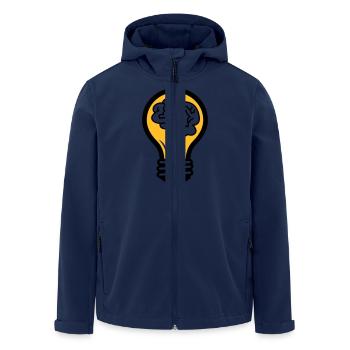 Light bulb with a brain - Men’s Recycled Softshell Jacket by Stanley/Stella - navy - Front - AI Model Male 185 light (185cm)