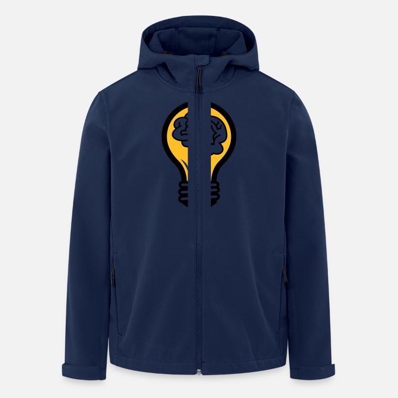 Glühbirne mit einem Gehirn - Recycelte Männer Softshell-Jacke von Stanley/Stella - Navy
