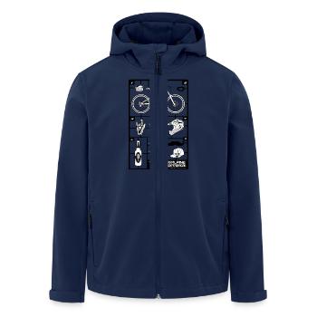 Downhill-Race-Kit - Men’s Recycled Softshell Jacket by Stanley/Stella - navy - Front - AI Model Male 185 light (185cm)