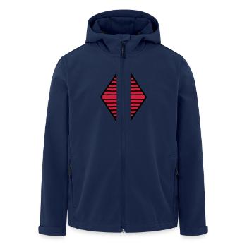 Rhombus form strokes pattern many lines - Men’s Recycled Softshell Jacket by Stanley/Stella - navy - Front - AI Model Male 185 light (185cm)