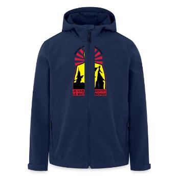 le maitre du monde - Veste softshell homme en polyester recyclé Stanley/Stella - marine - Devant - AI Model Male 185 light (185cm)