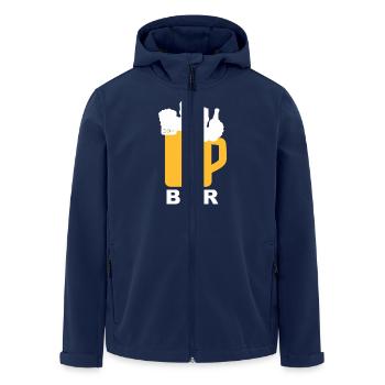 Bier Liga Logo BIER 2 - Recycelte Männer Softshell-Jacke von Stanley/Stella - Navy - Vorne - AI Model Male 185 light (185cm)