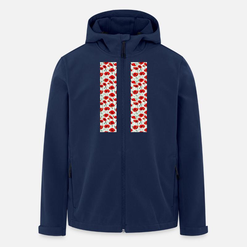 Poppy Pattern - Men’s Recycled Softshell Jacket by Stanley/Stella - navy