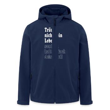 Träume nicht dein Leben Halt dein Maul - Recycelte Männer Softshell-Jacke von Stanley/Stella - Navy - Vorne - AI Model Male 185 light (185cm)