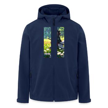 Samurai Anime Girl – Tradition meets elegance - Men’s Recycled Softshell Jacket by Stanley/Stella - navy - Front - AI Model Male 185 light (185cm)