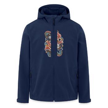 01 SNAKE SAMURAI - Men’s Recycled Softshell Jacket by Stanley/Stella - navy - Front - AI Model Male 185 light (185cm)