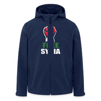 Free Syria Freies Syrien Hand Frauen - Recycelte Männer Softshell-Jacke von Stanley/Stella - Navy - Vorne - AI Model Male 185 light (185cm)