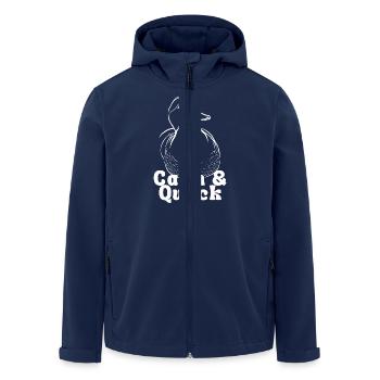 Calm and Quack - Men’s Recycled Softshell Jacket by Stanley/Stella - navy - Front - AI Model Male 185 light (185cm)