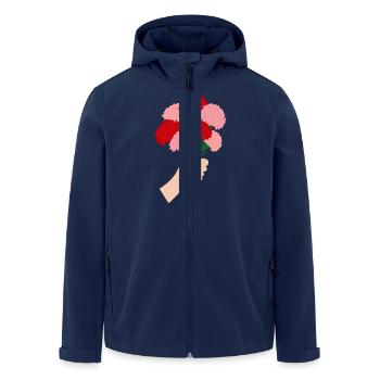 for you- red carnation flower3 - Men’s Recycled Softshell Jacket by Stanley/Stella - navy - Front - AI Model Male 185 light (185cm)