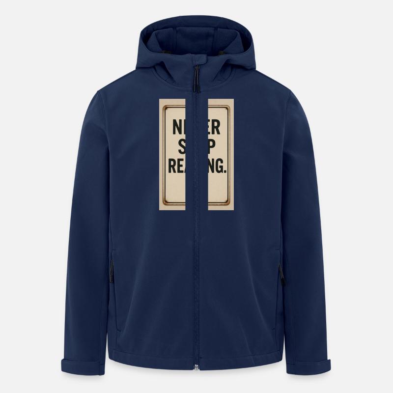 Never stop reading - Men’s Recycled Softshell Jacket by Stanley/Stella - navy